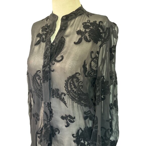 Hemant & Nandita Womens Shirt With Cami in Black Small New Button Down Blouse - Picture 6 of 16